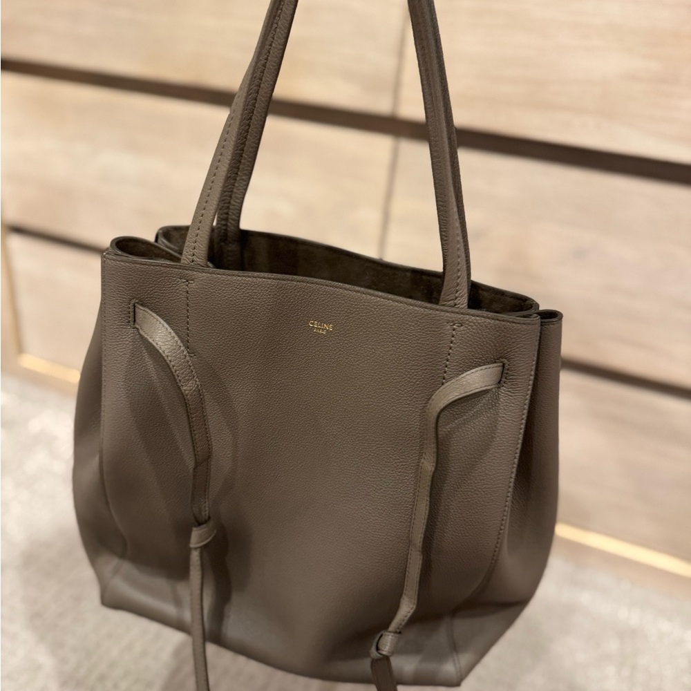 Celine Taupe Leather Cabas Medium Phantom - Picture 2 of 5